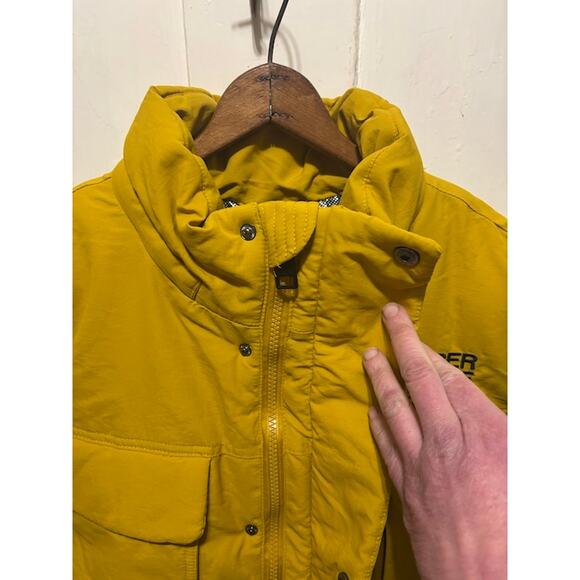 Super Triple Goose jacket snowboard ski winter coat yellow and cream NO HOOD - Picture 8 of 13